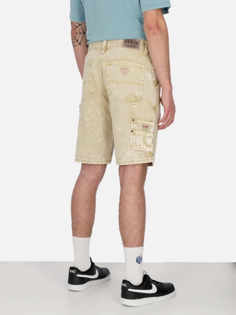 New Guess Men's Faded Tan Cargo Shorts Sz 32